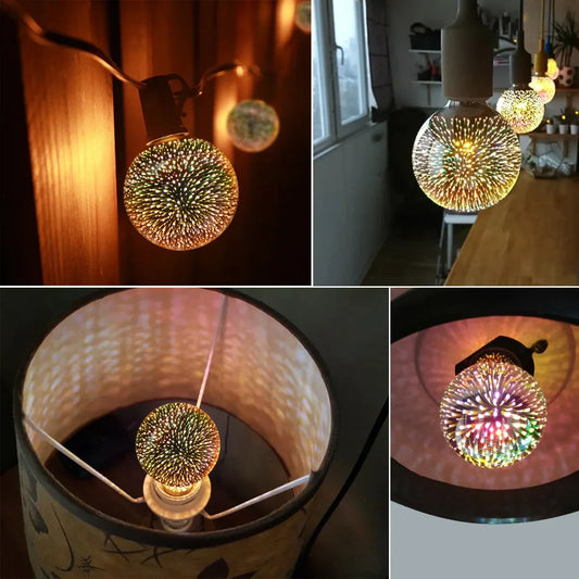 Artfan 3D Fireworks LED Bulb Star Night Light for Holiday Party Decoration