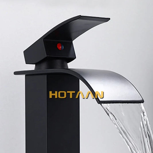Artfan lighting Black Plated Brass Basin Faucet Single Lever Hot&Cold Mixer Tap