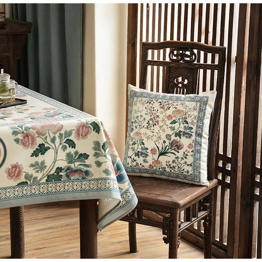 Artfan lighting Birds' Chirp & Flower Fragrance Chinese Pattern Pillow Cover for Couch & Bed