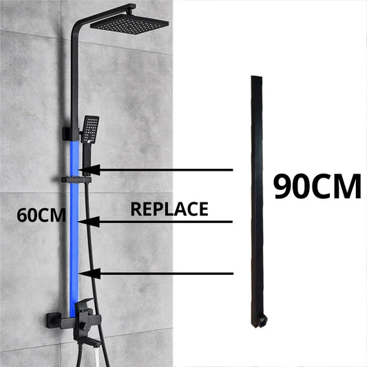 Artfan 90CM Tube-Bar Extend Pipe for Shower Faucet Extension