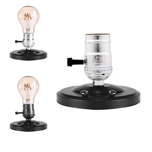 Artfan Aluminum Vintage Retro E27 Socket Holder with Switch for Edison Bulb