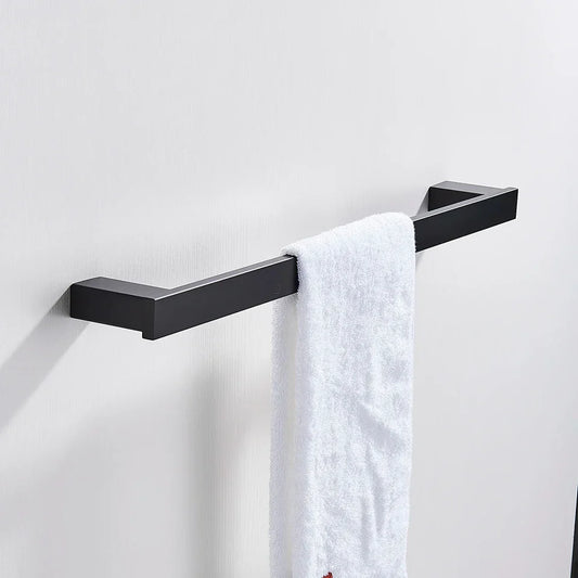 Artfan lighting Black Bathroom Hardware Set: Robe Hook, Towel Rail, Rack, Shelf, Tissue Holder & More