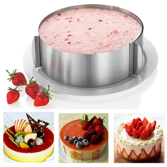 Artfan Adjustable Stainless Steel Cake Slicer & Mousse Ring Round Cutter