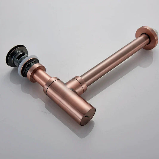 Artfan Antique Brass Round Siphon P-Trap Bathroom Vanity Basin Pop-Up Drain
