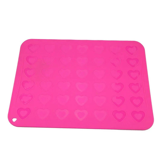 Artfan Silicone Heart-Shaped Macaron Baking Mat 42-Cavity Cookie Mold