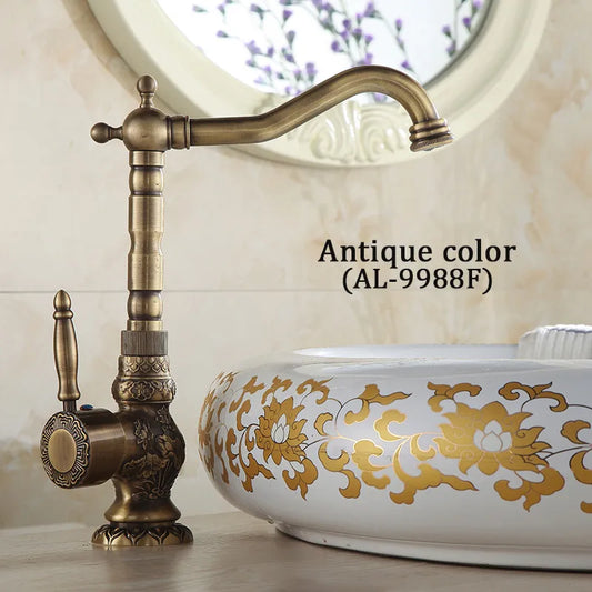 Artfan Antique Bronze Basin Faucet, Single Handle Deck Mounted Mixer Tap, High Quality