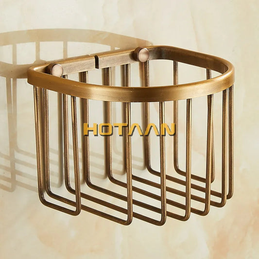 Artfan Antique Brass Toilet Paper Holder Mounted Roll Tissue Box - YT-1392
