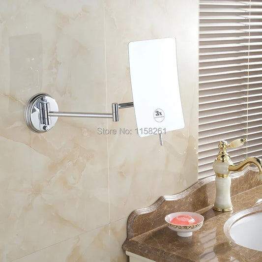 Artfan 3X Magnifying Wall Makeup Mirror for Bathroom with Folding Arm - Lady Square