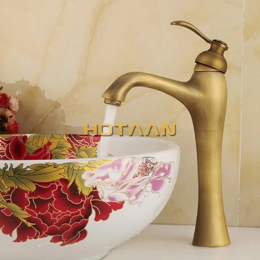 Artfan Antique Brass Waterfall Basin Faucet Sink Mixer Tap - YT-5053