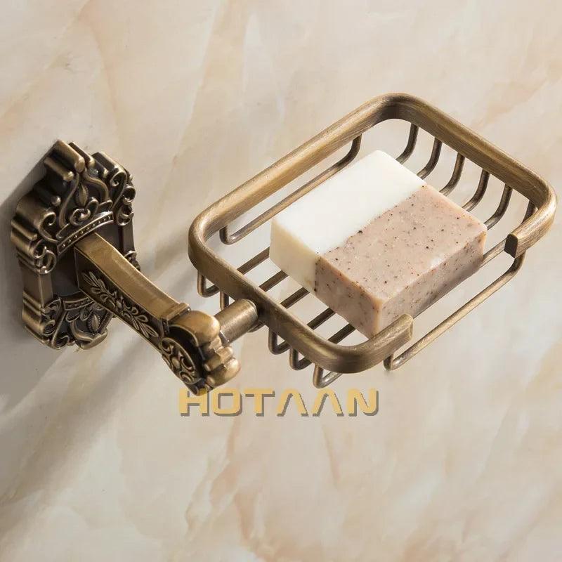 Artfan Antique Brass Wall Mount Soap Basket for Bathroom Essentials