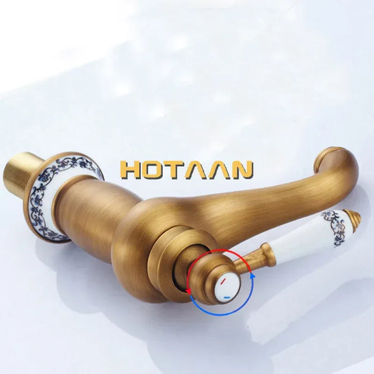 Artfan Antique Bronze Single Handle Basin Faucet
