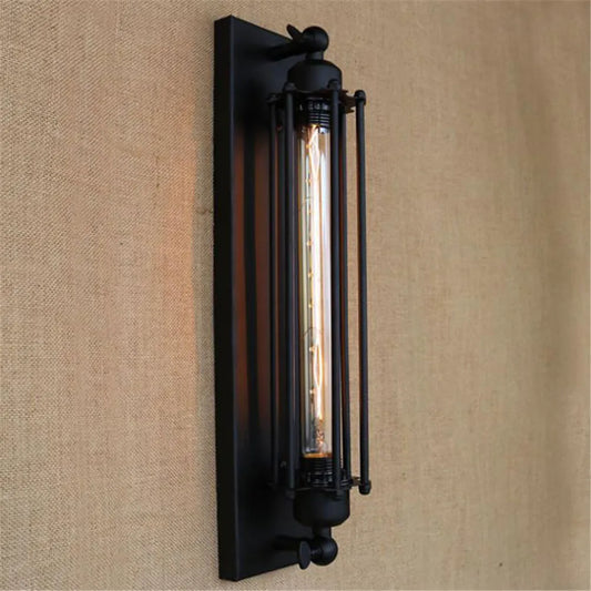 Artfan lighting Black Rustic Edison Bulb Wall Light with Metal Lampshade for Stair Kitchen