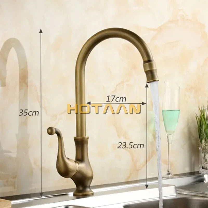 Artfan Antique Brass Swivel Basin Mixer Tap - YT-6034
