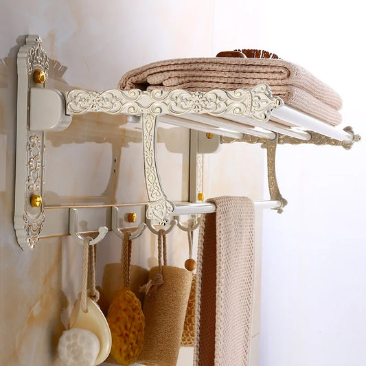 Artfan Aluminum Bath Hardware Set: Shelf, Towel Rack, Paper Holder, Brush Holder, Hooks