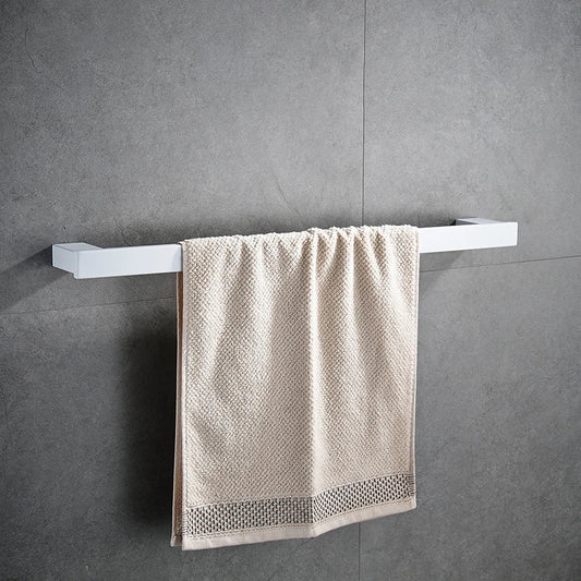 Artfan 7-Piece Bathroom Hardware Set in White for Towels and Toiletries