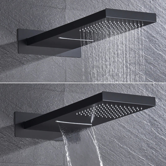 Artfan lighting Black Thermostatic Waterfall Rainfall Shower Faucet with Handshower