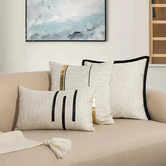 Artfan lighting Black Stripe Jaquard Cushion Cover for Home Decoration 45x45cm/30x50cm