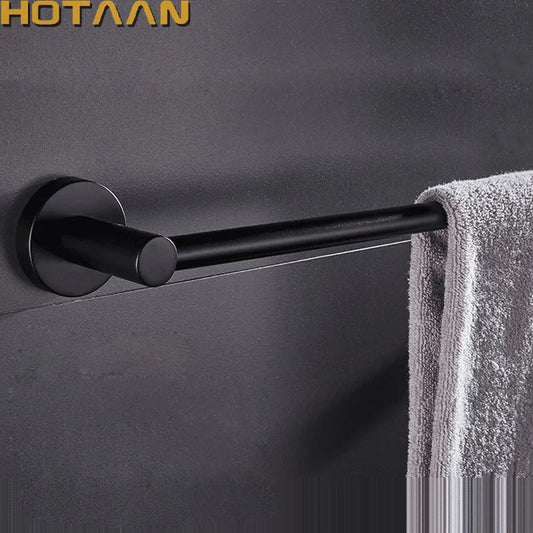 Artfan Matte Black Wall Mounted Towel Bar - Modern Bathroom Accessories Holder