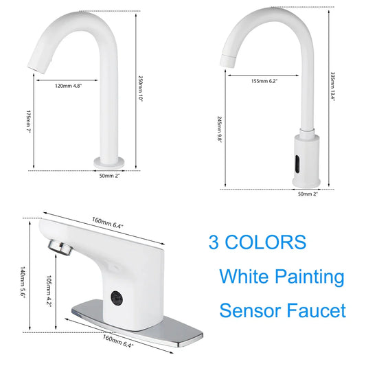 Artfan Automatic Sensor Bathroom Faucet, Solid Brass, Water Saving, Touch-Free Electric Tap