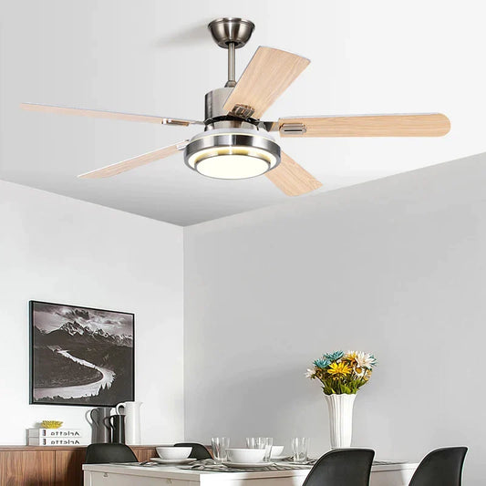 Artfan 52" Stainless Steel Blade Ceiling Fan with LED Light and Remote Control