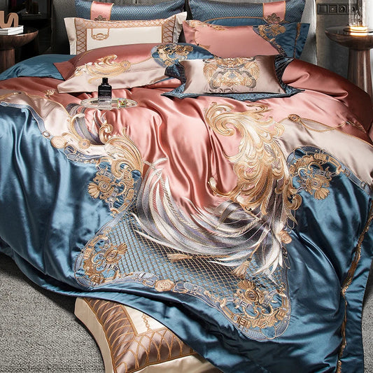 Artfan 1500TC Egyptian Cotton Jacquard Bedding Set for Queen King Bed