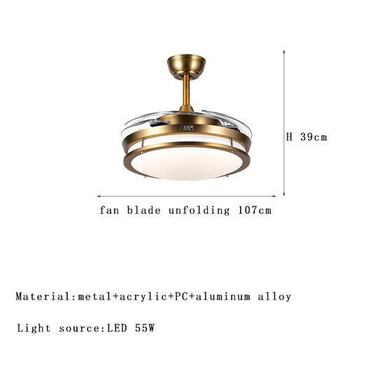 Artfan 55W Bronze Ceiling Fan Light with Remote Control and Reversible Blades