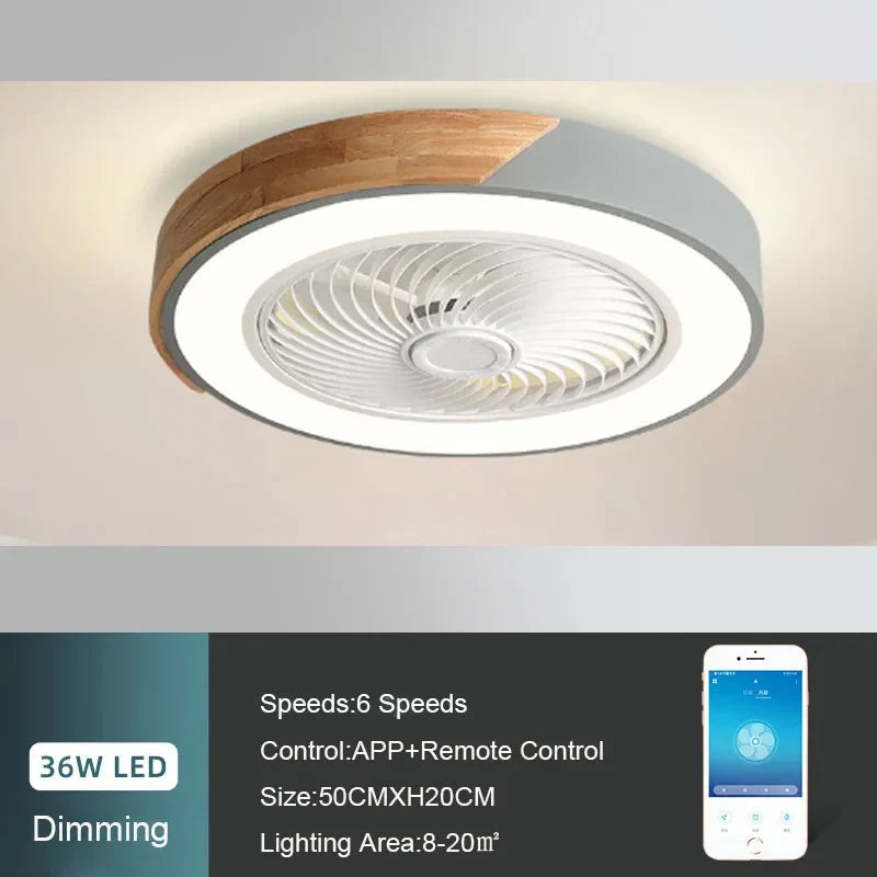 Artfan 52CM Ceiling Fan Light 6 Speeds Reversible Blades 36W Living Dining Room