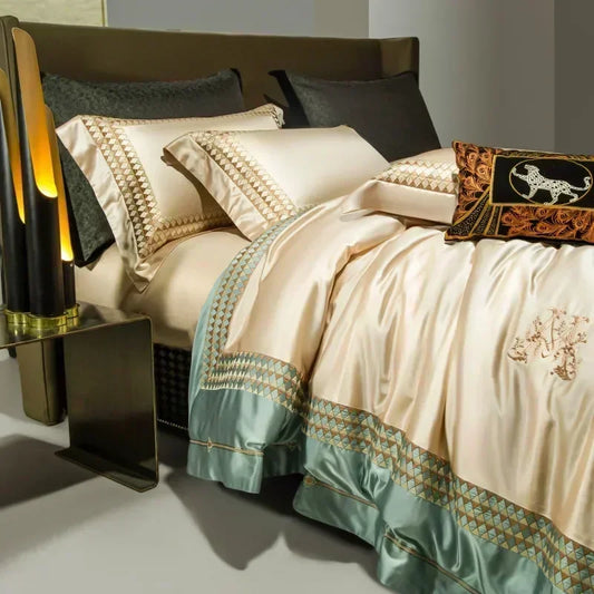 Artfan 1200TC Egyptian Cotton Embroidery Bedding Set - Queen King Size Bedlinens
