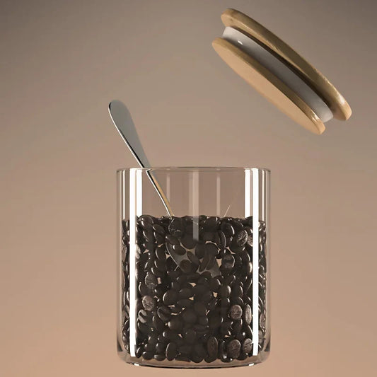 Artfan Airtight Glass Coffee Bean Storage Jar with Bamboo Lid for Kitchenpreservation