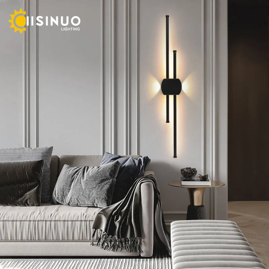 Artfan lighting Black Iron LED Wall Lamp for Living Room, Bedside, TV Background - 110v 240v
