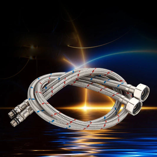 Artfan 60cm Stainless Steel Flexible Plumbing Pipes for Cold Hot Mixer Faucet Water Supply