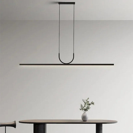 Artfan lighting Black LED Ceiling Chandelier: Modern Simple Kitchen Island Pendant Lamp for Home Decor