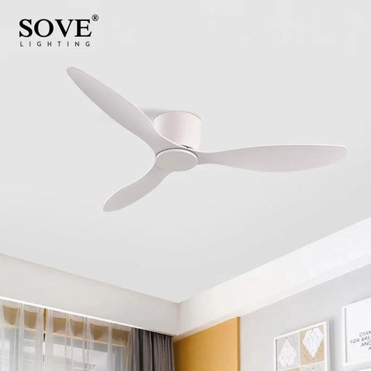 Artfan 17cm White DC Ceiling Fan with Remote Control - Simple and Ultra Thin