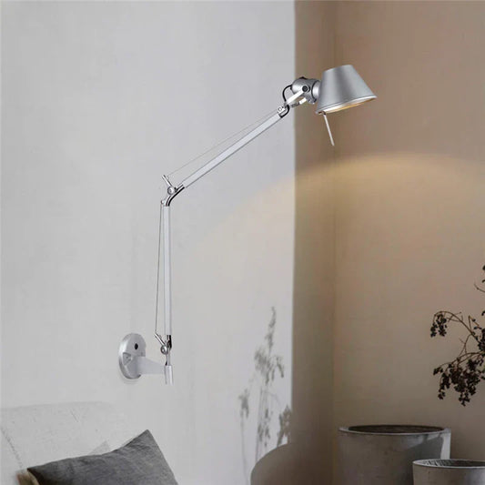 Artfan lighting Black Silver Rotatable Wall Light with Switch for Study Office Living Room