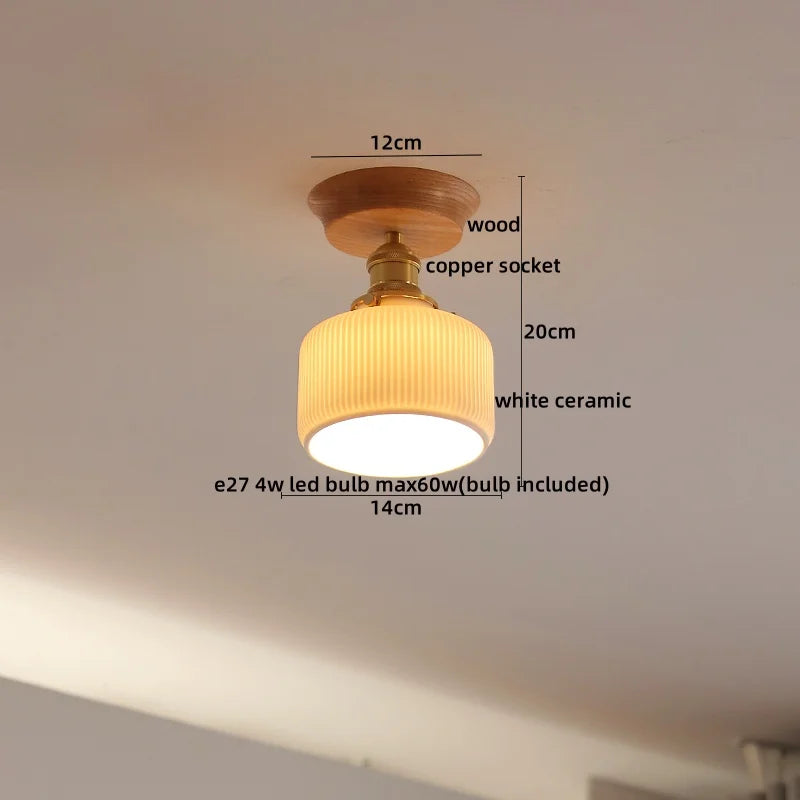 Artfan Amber Glass LED Ceiling Lights Modern Decoration for Home Porch Restaurant