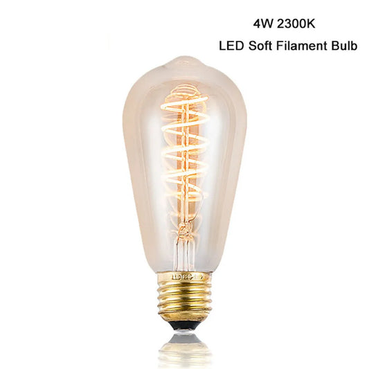 Artfan Amber Warm LED Spiral Filament Bulb E27 Vintage Edison 4W 2300K ST64 Bulb