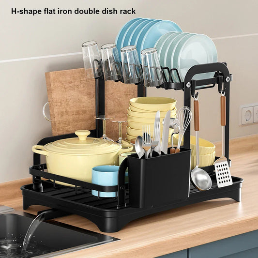 Artfan 2 Tier Dish Drainer Storage Rack for Kitchen Countertop Organization