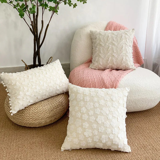 Artfan 3D Plum Blossom Butterfly Cushion Cover Cotton Linen Decorative Case