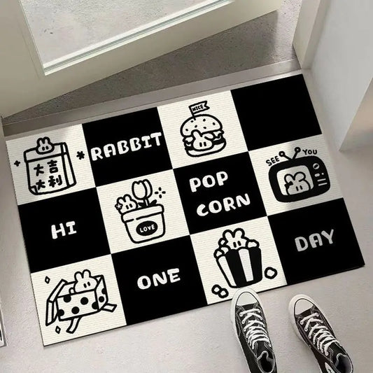 Artfan lighting Block Crystal Velvet Door Mat: Super Absorbent, Non-Slip Rug for Living Room