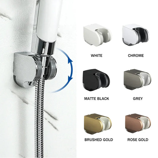 Artfan Adjustable Shower Head Holder Wall Mount for Bathroom • White ABS Fixture Base