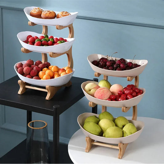 Artfan 3-Layer Table Plates Set: Dinnerware, Fruit Bowl, Snack Stand, Cake Plate, Salad Bowl
