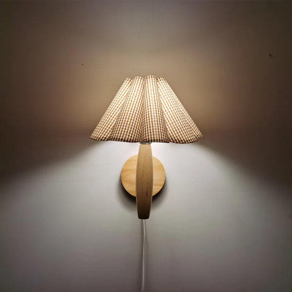 Artfan Petal Lamp: Nordic Style Wood Wall Sconce, Ancient Pleated Design