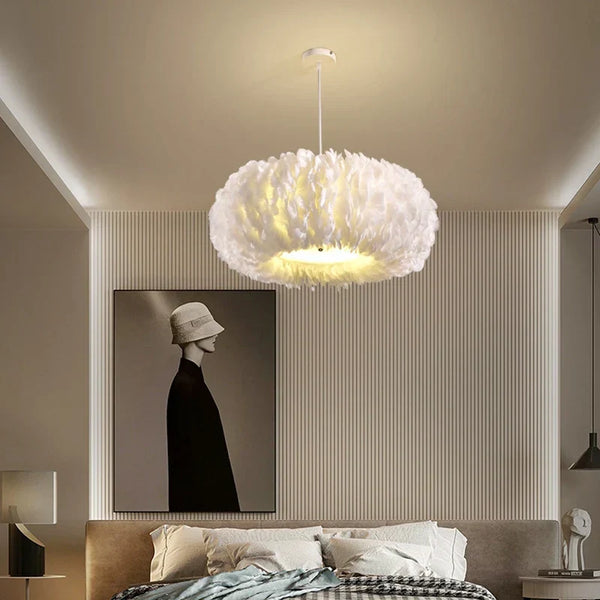 Artfan Feather Decor LED Chandeliers for Living Room, Bedroom, Study & Children's Room