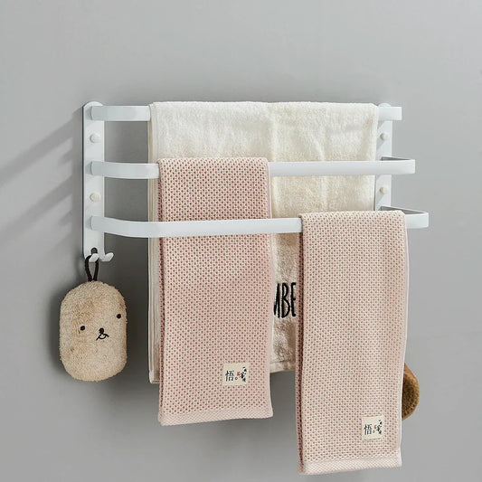 Artfan Aluminum Bathroom Towel Rack with Hook, Wall Mounted Multiple Layer Cloth Hanger