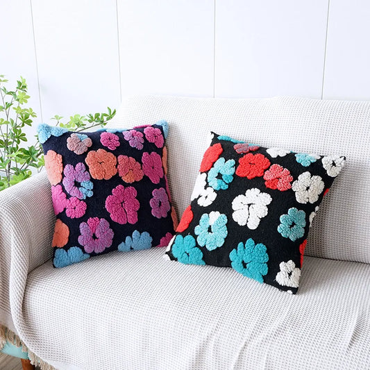 Artfan 3D Floral Jacquard Pillow Case 45x45cm Colorful Home Decor Cushion Cover
