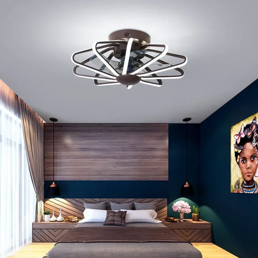 Artfan lighting Bladeless Ceiling Fan with Dimmable LED Lights and Remote - Reversible Timing, Modern Design