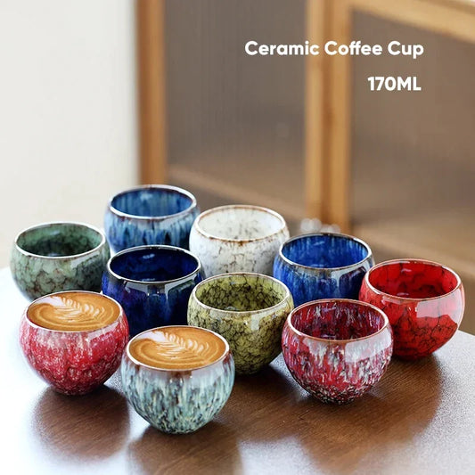 Artfan 170ml Ceramic Coffee Cup Kung Fu Tea Cups Pottery Drinkware Egg Style