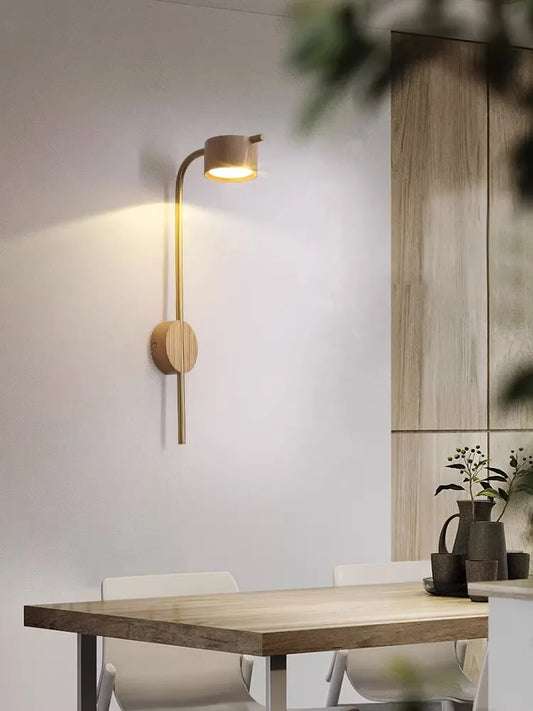 Artfan lighting Black Walnut Wood LED Wall Lamp: Luxury Nordic Bedroom Reading Light