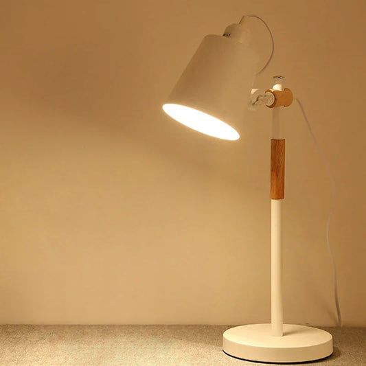 Artfan Adjustable Wood Desk Lamp for Children's Study, Office, Bedroom - LED Reading Light