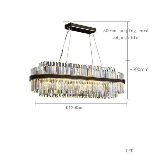 Artfan lighting Black LED Crystal Chandelier for Dining Room Luxury Design